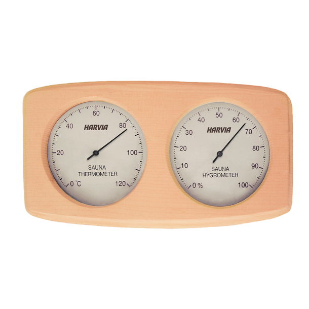 Harvia termometer og hygrometer i trramme