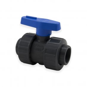 PVC to-vejs kugleventil