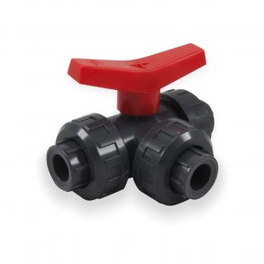 PVC tre-vejs kugleventil