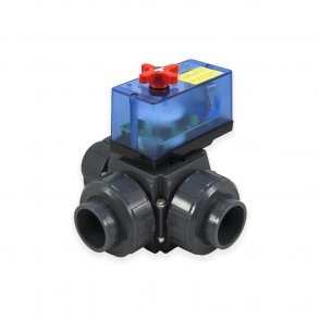 PVC tre-vejs motorventil 50 mm